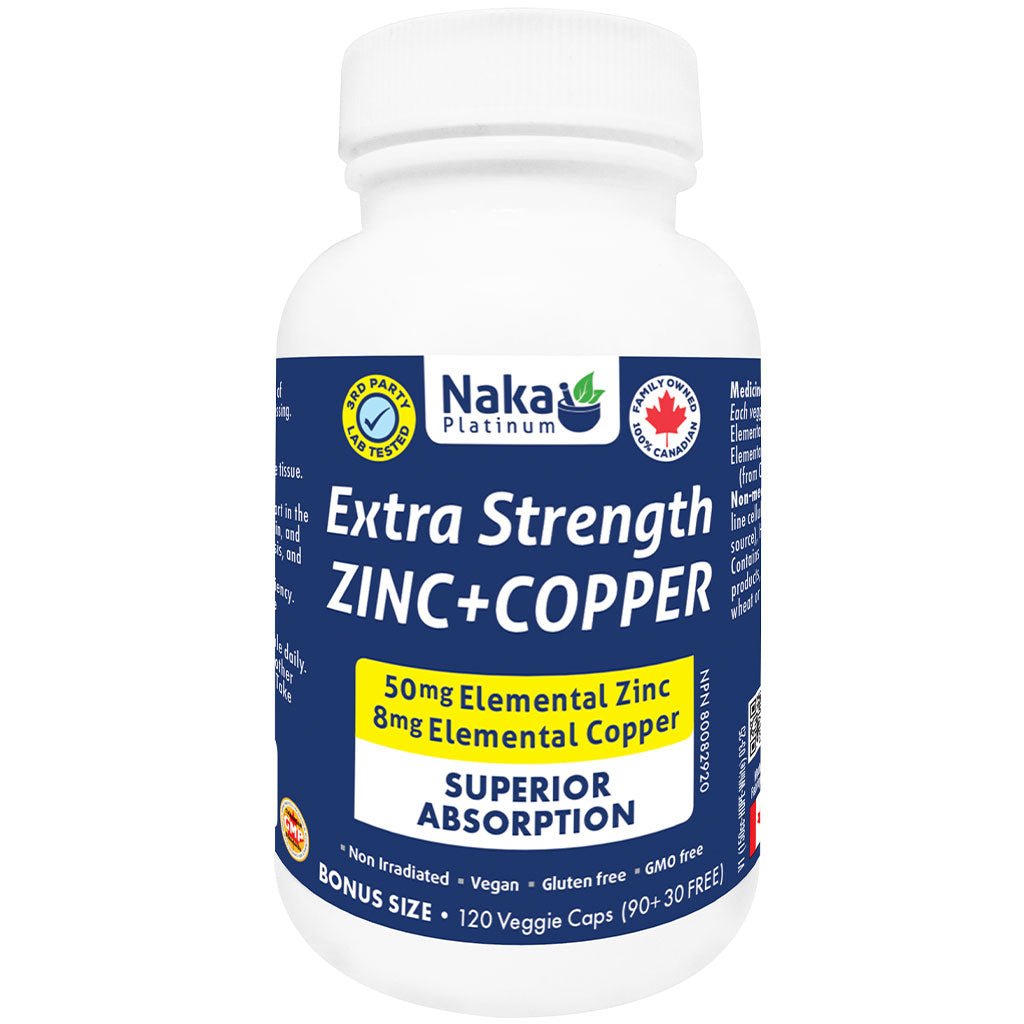 Naka Platinum EXTRA STRENGTH ZINC+COPPER, 120 VCaps
