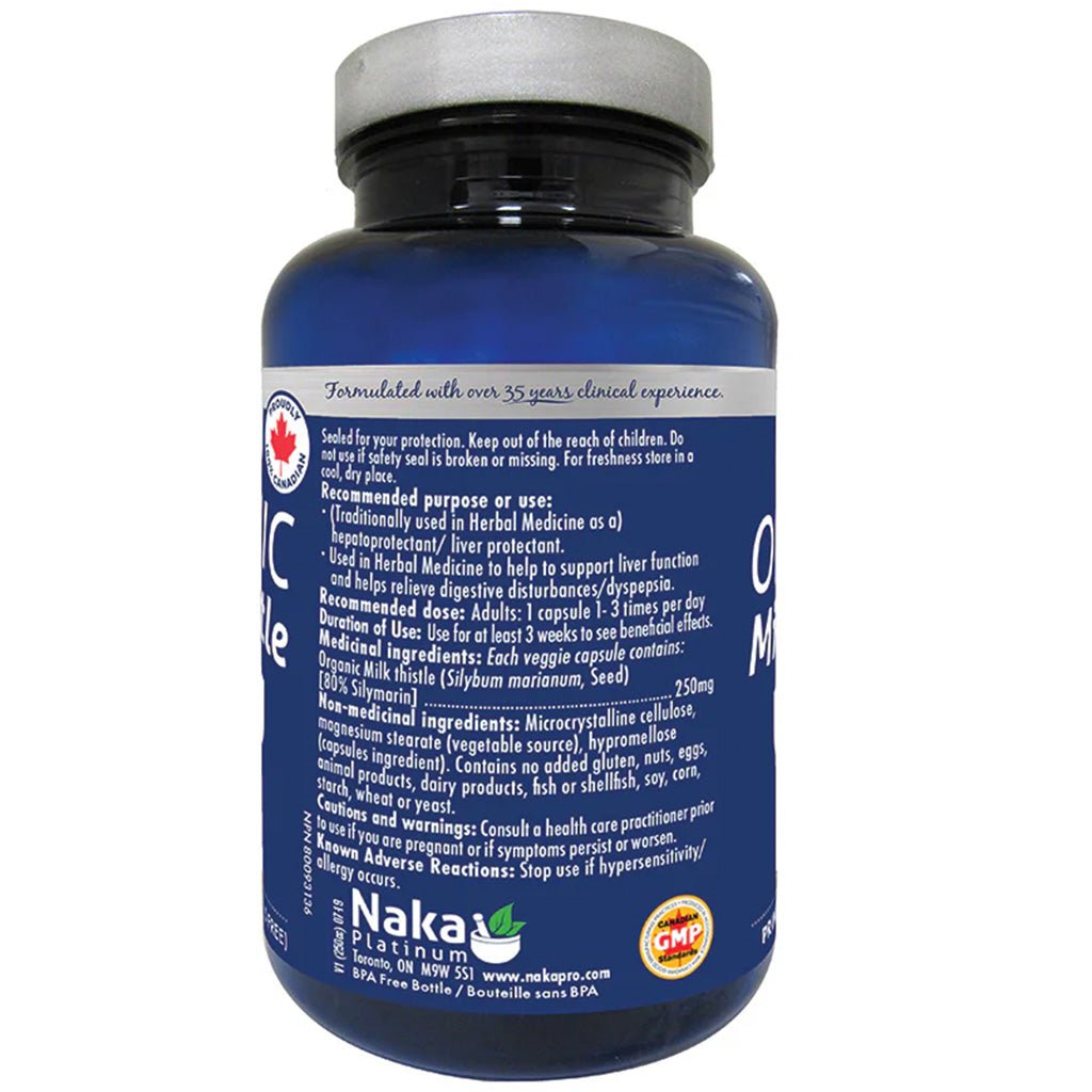 Naka Platinum ORGANIC MILK THISTLE, 75 VCaps