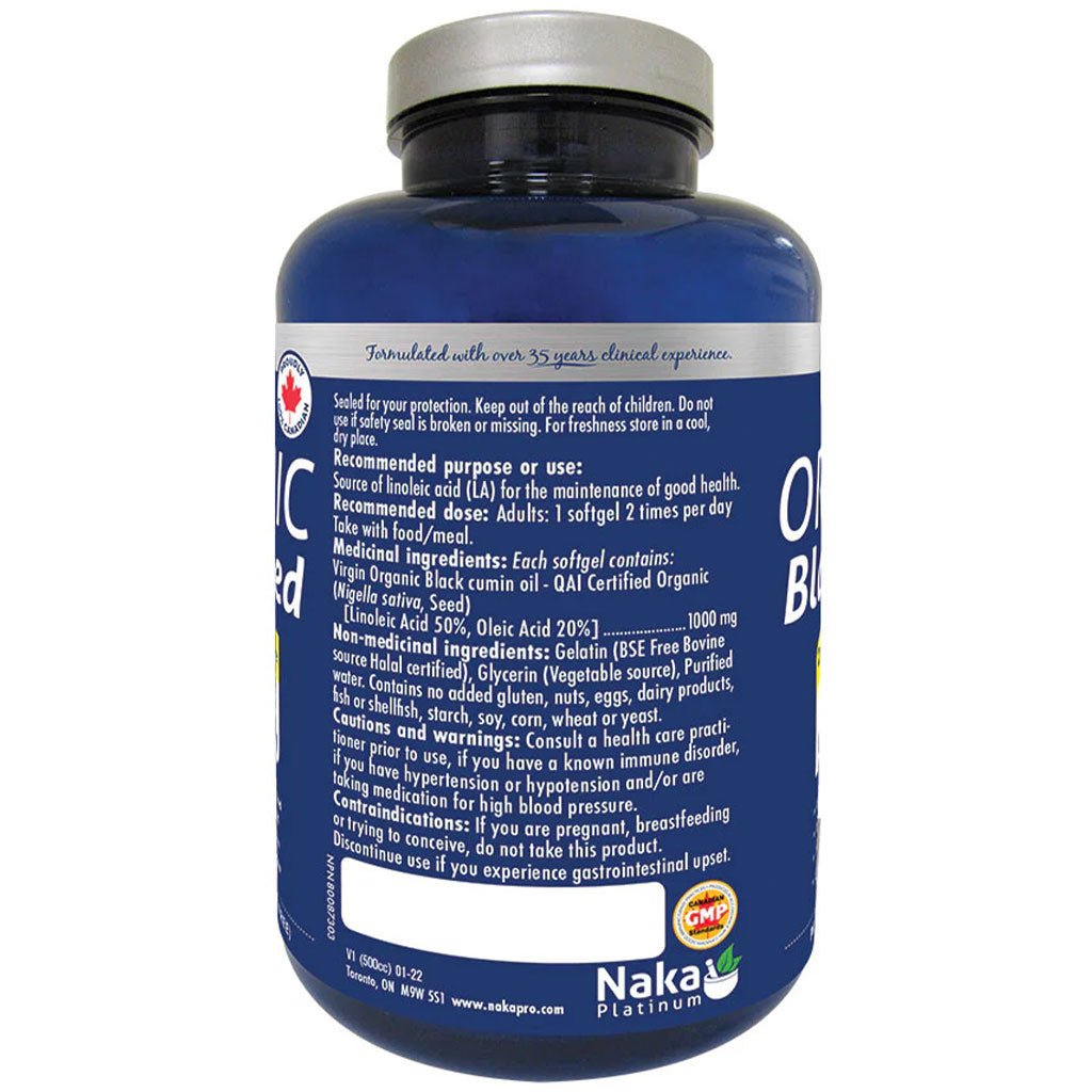 Naka Platinum ORGANIC BLACK SEED, 90 Softgels