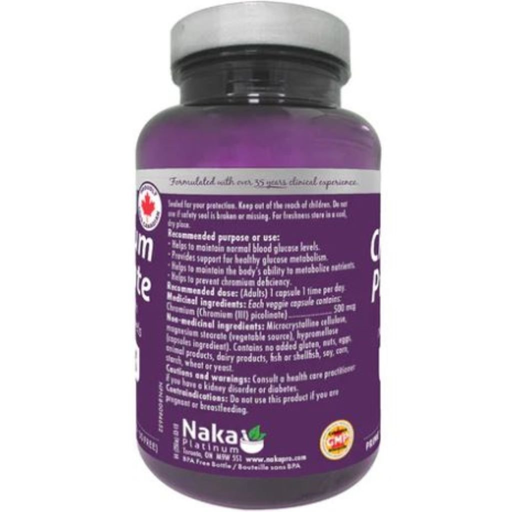 Naka Platinum CHROMIUM PICOLINATE 500mcg, 120 VCaps
