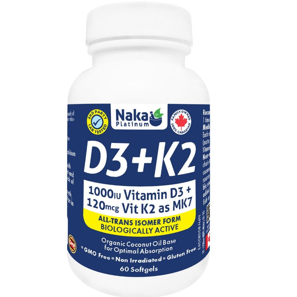 Naka Platinum VITAMIN D3+K2, 60 Softgels