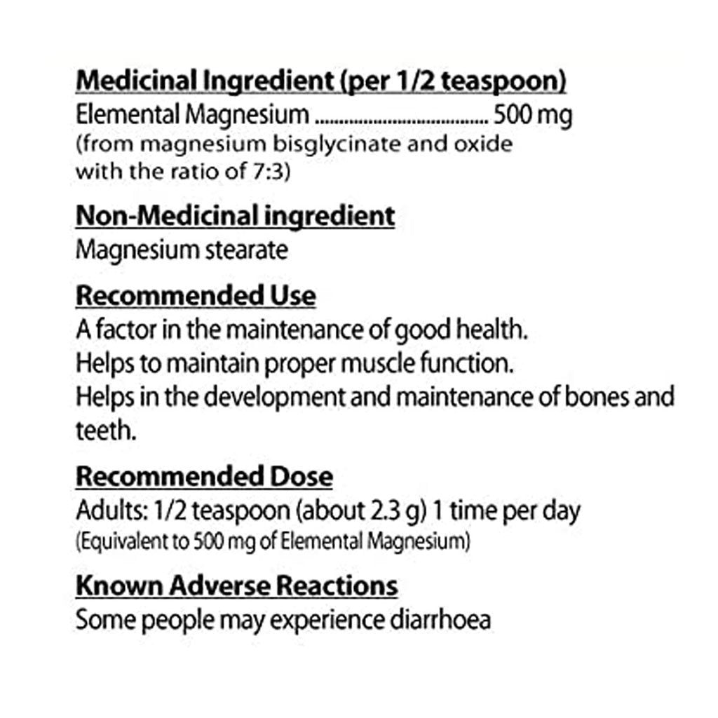 Nutridom MAGNESIUM BISGLYCINATE 500 POWDER, 124g