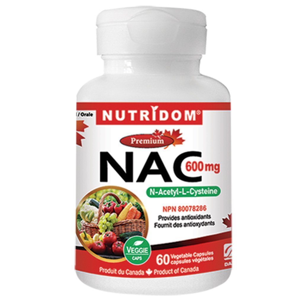 Nutridom NAC (N-Acetyl-L-Cysteine), 600mg, 60 VCaps