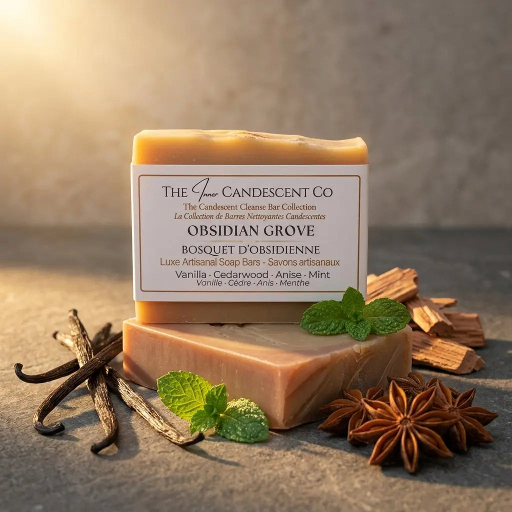 Savon artisanal Obsidian Grove – Cèdre, patchouli et anis