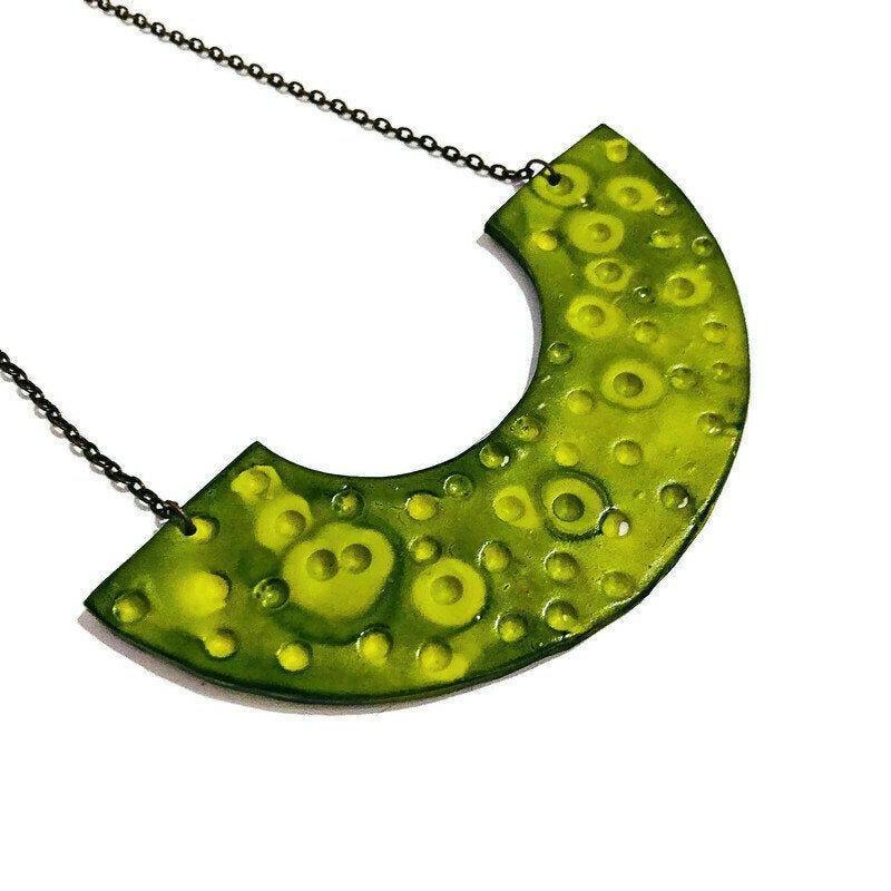 Big Chunky Statement Necklace, Handmade Polymer Clay Jewelry, 17 Colors