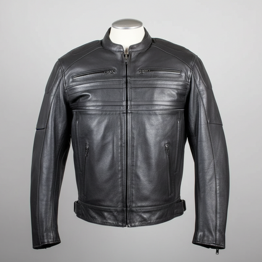 Open Road Men's Leather Armored Riding Jacket | Motorcycle Jacket