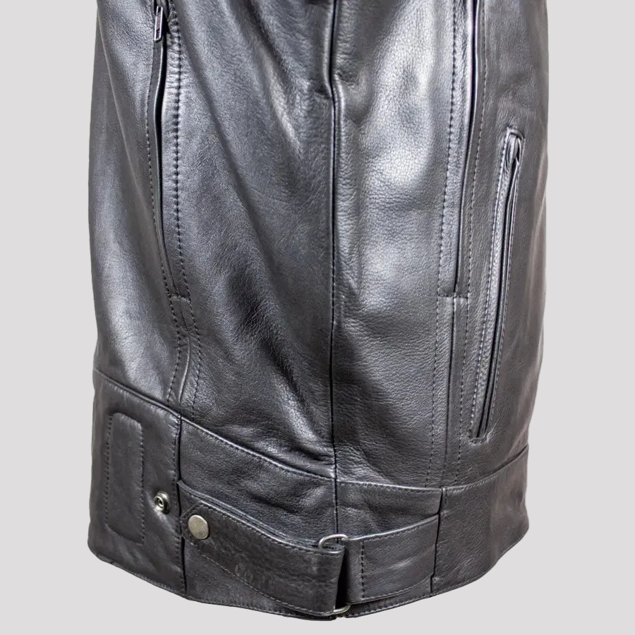 Open Road Men's Leather Armored Riding Jacket | Motorcycle Jacket