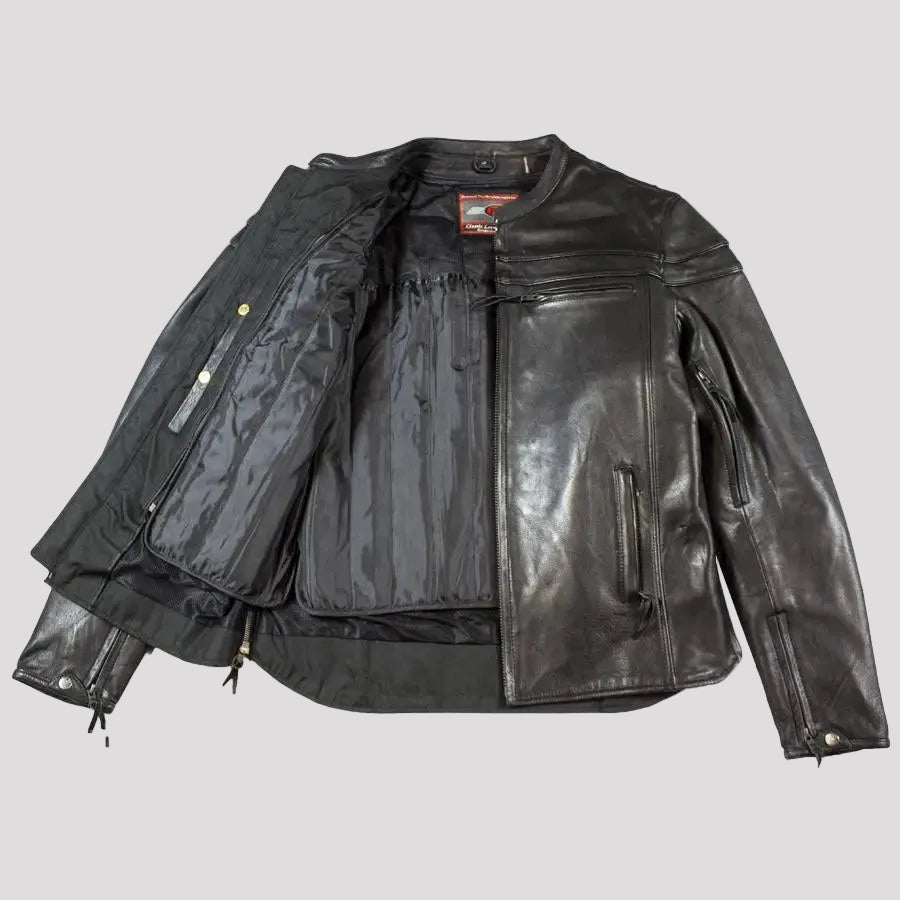 Open Road Men's Maverick Leather Motorcycle Jacket