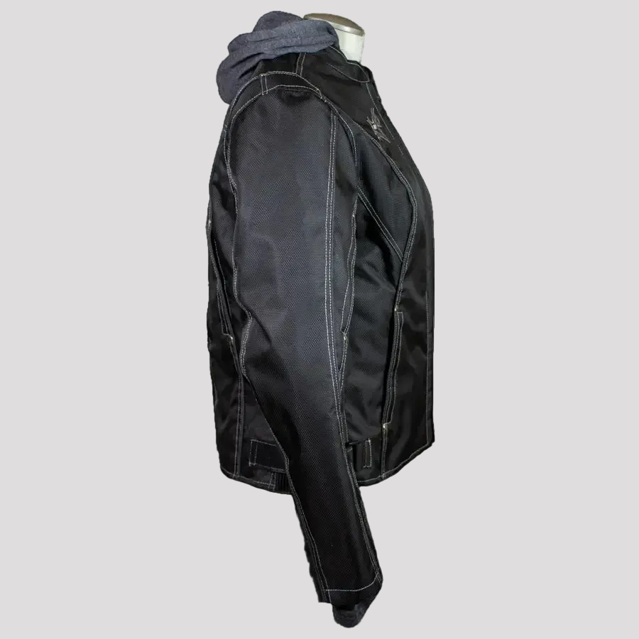 Open Road Women's Zip-Out Hoodie Reflective Textile Motorcycle Jacket