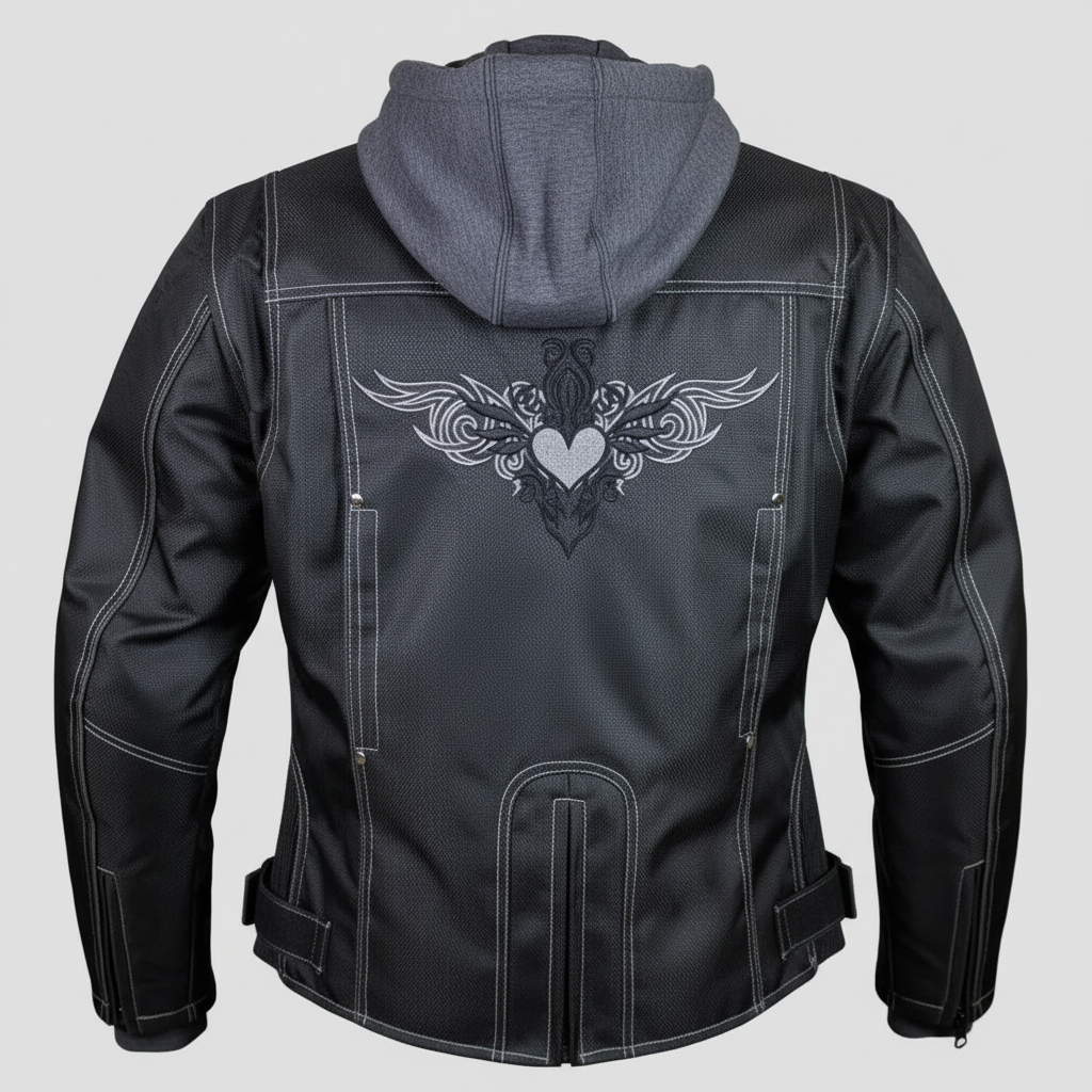 Open Road Women's Zip-Out Hoodie Reflective Textile Motorcycle Jacket