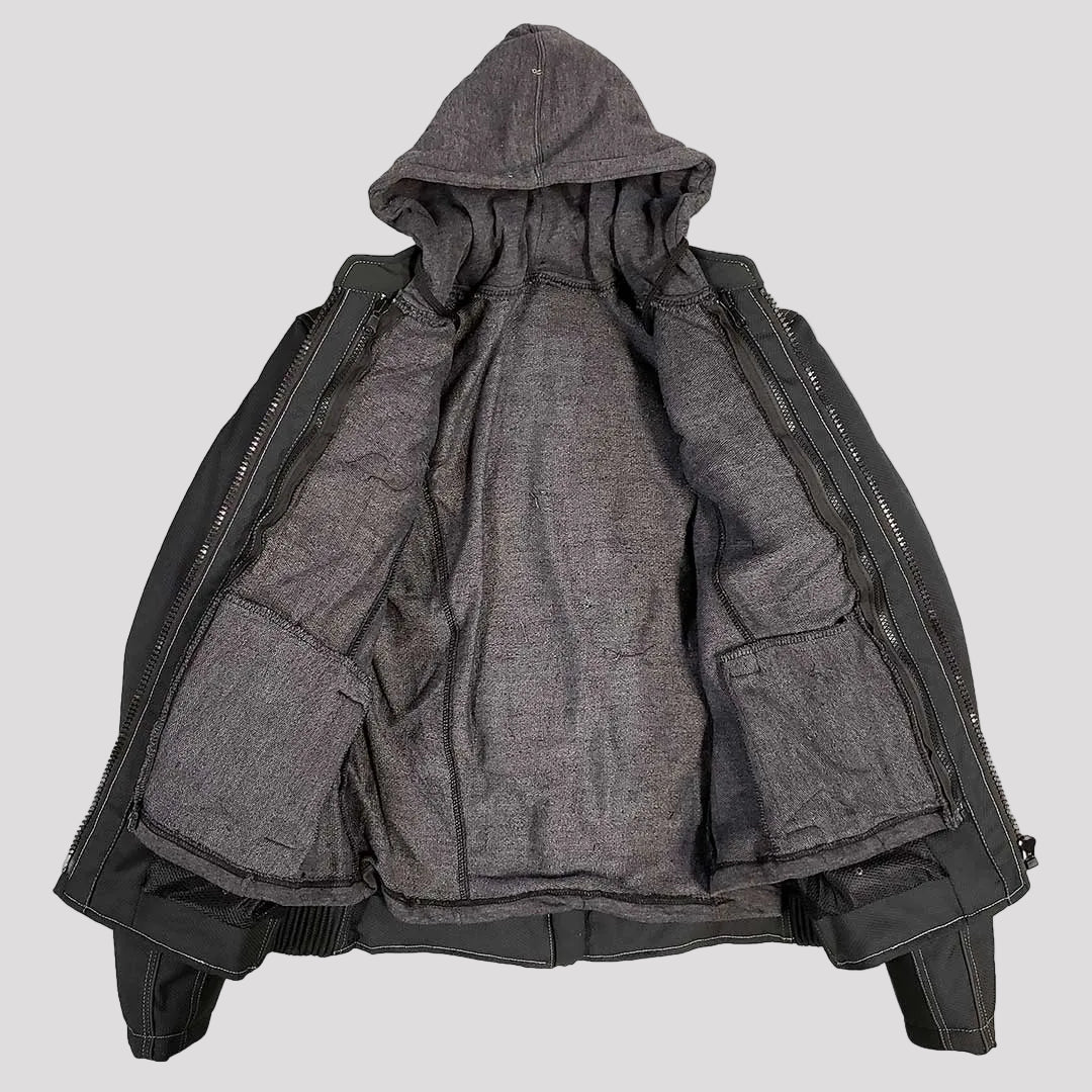 Open Road Women's Zip-Out Hoodie Reflective Textile Motorcycle Jacket