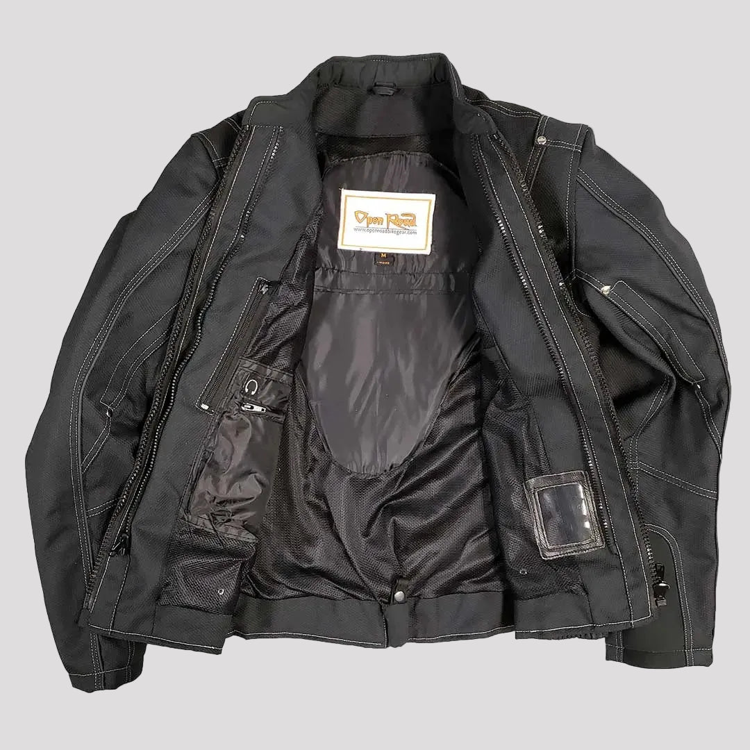 Open Road Women's Zip-Out Hoodie Reflective Textile Motorcycle Jacket