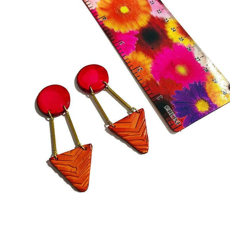 Black & Gold Art Deco Earrings Handmade- "Dupa"