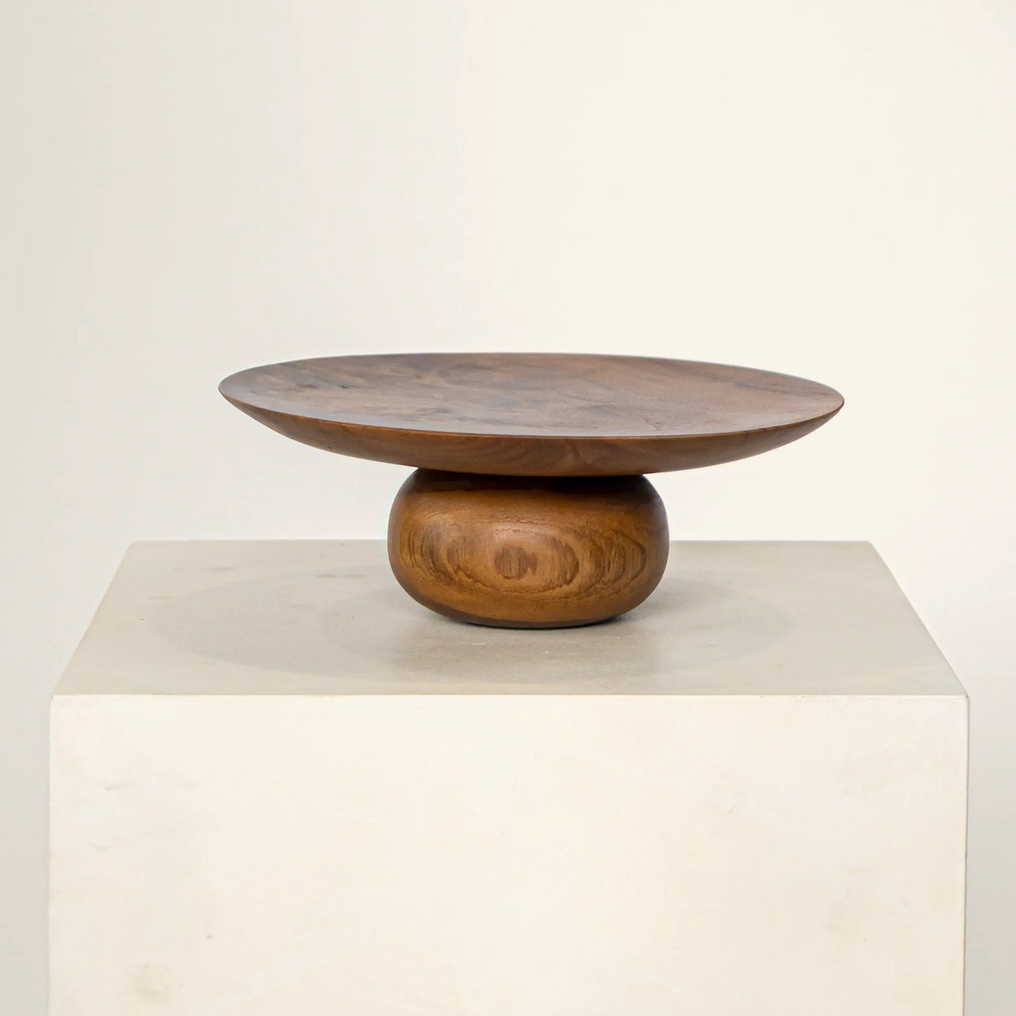 Plateau à gâteau en bois de teck