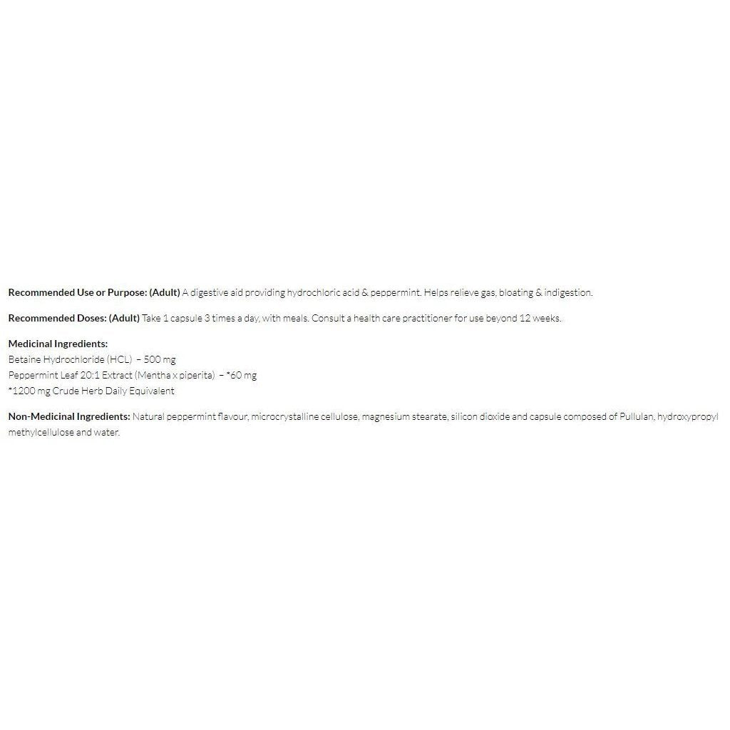 Prairie Naturals BETAINE HCL 500mg (Prevents Heartburn), 120 VCaps