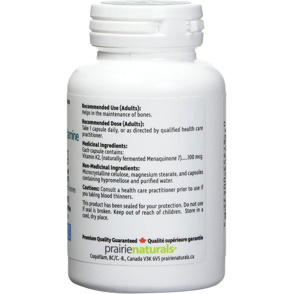Prairie Naturals VITAMIN K2 MK7 100mcg, 60 VCaps