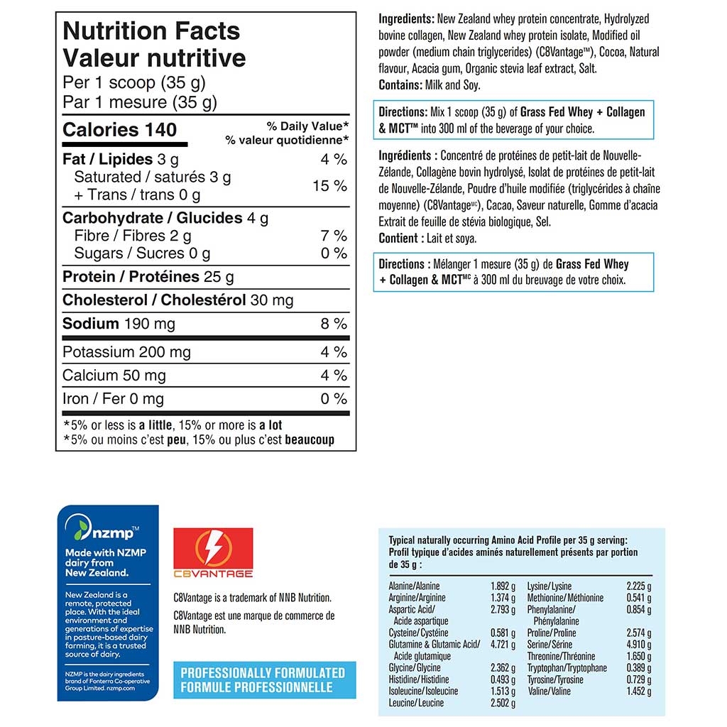 Progressive GRASS FED WHEY + COLLAGEN & MCT, 700g