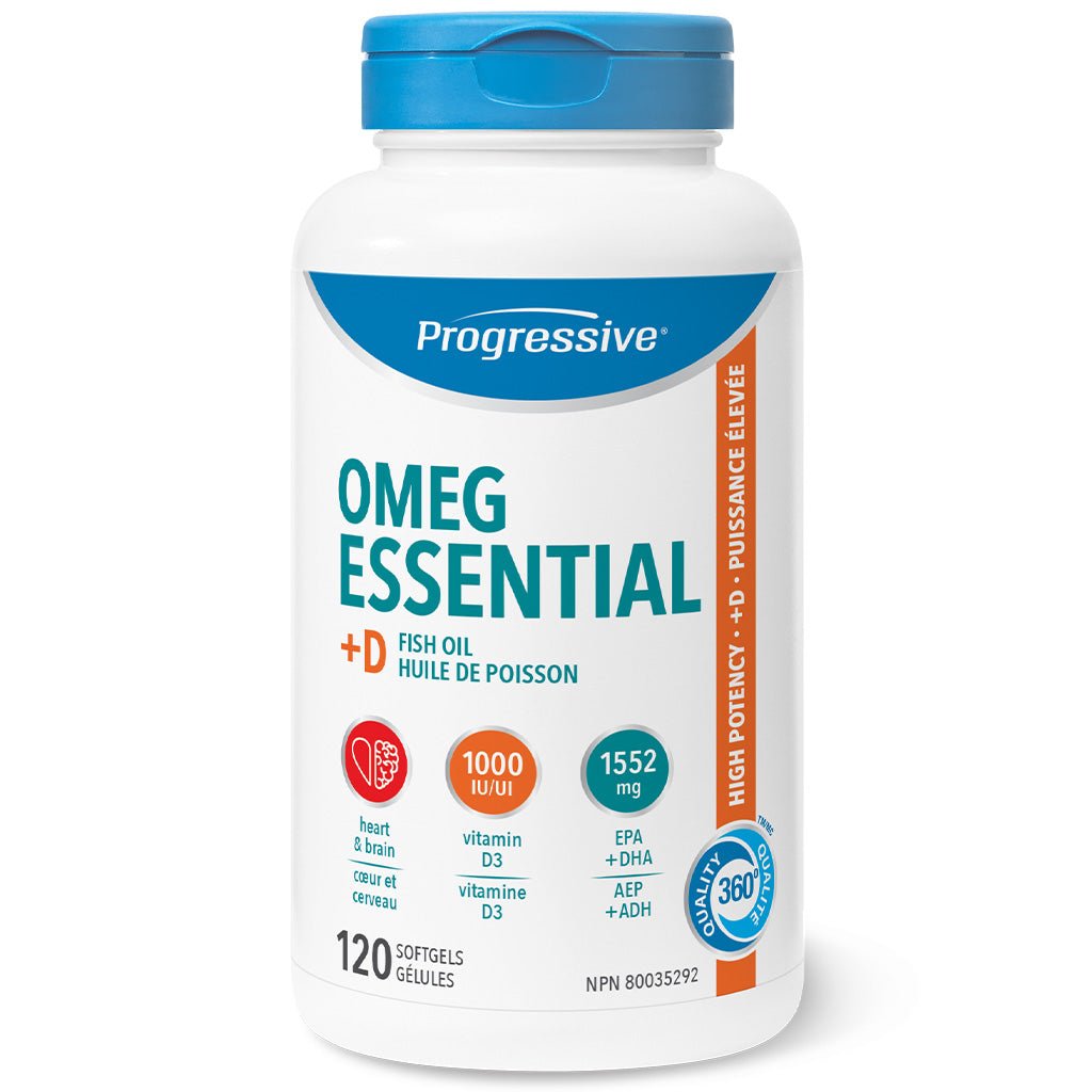 Progressive OMEGESSENTIAL+D3 FISH OIL, 120 Softgels