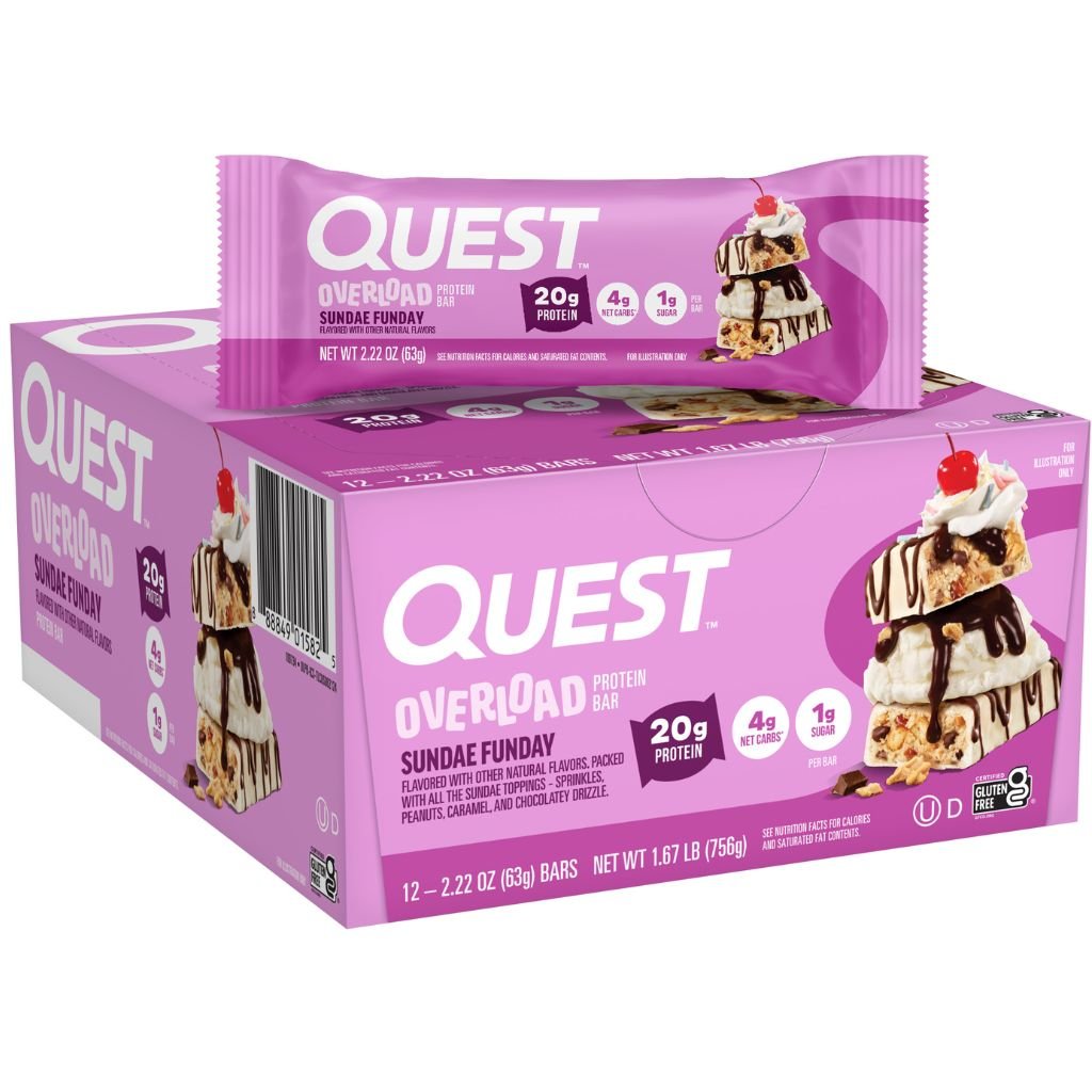 Quest OVERLOAD PROTEIN BARS, 12 Bars/Box