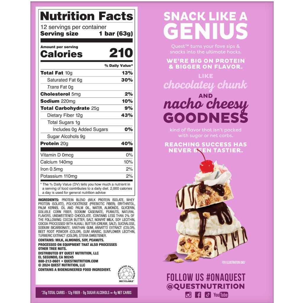 Quest OVERLOAD PROTEIN BARS, 12 Bars/Box