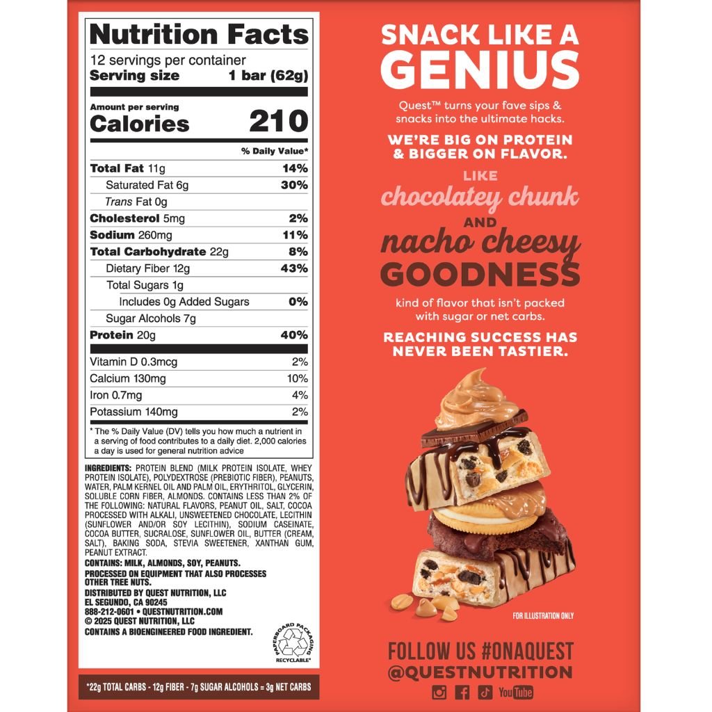 Quest OVERLOAD PROTEIN BARS, 12 Bars/Box