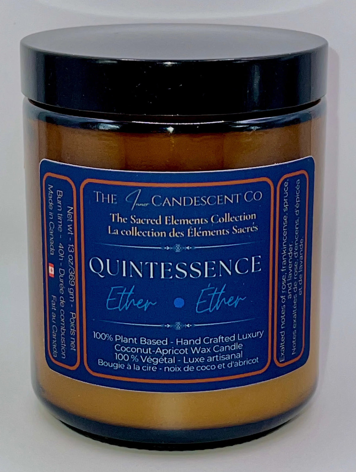 Bougie Quintessence – Lumineuse, cire de coco et d’abricot | Élément Éther