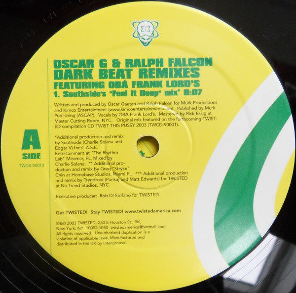 Oscar G & Ralph Falcon ‎/ Dark Beat (Remixes) - 2LP 12" Used