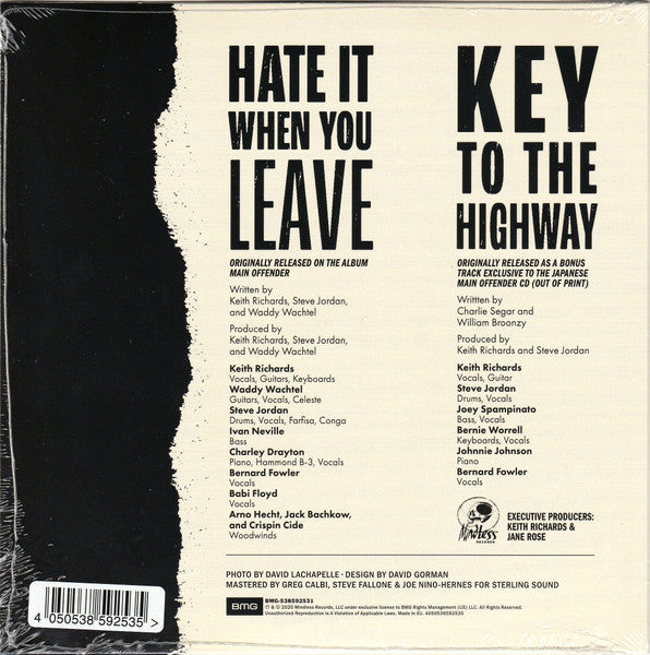 Keith Richards / Hate It When You Leave / Key To The Highway - LP Used (7'') RED