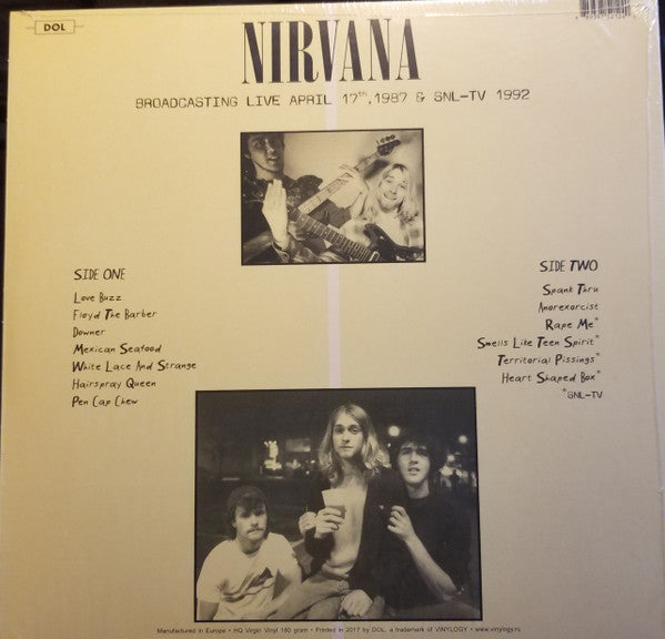 Nirvana / Broadcasting Live KAOS-FM April 17th, 1987 & SNL-TV 1992 - LP