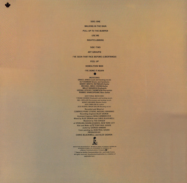 Grace Jones ‎/ Nightclubbing - LP Used