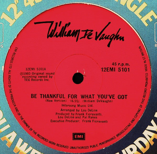 William DeVaughn / Be Thankful For What You've Got (New Version) - LP 12'' Used