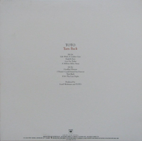 Toto / Turn Back - LP USED