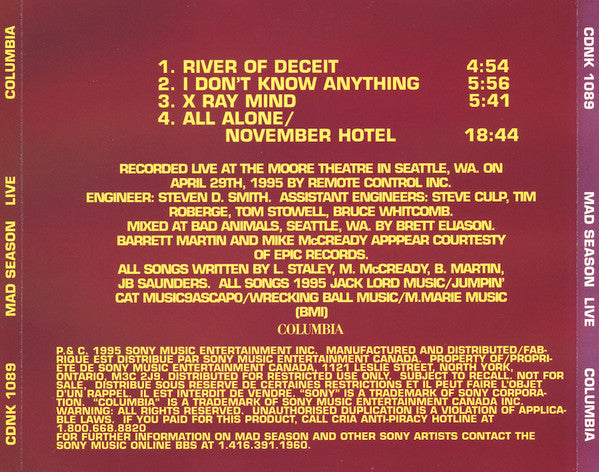 Mad Season / Live - CD (Used)