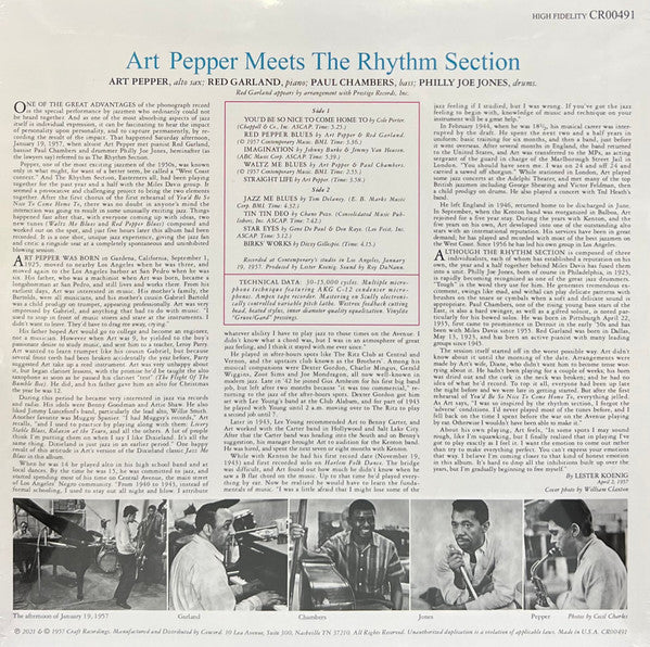 Art Pepper / Meets The Rhythm Section - LP