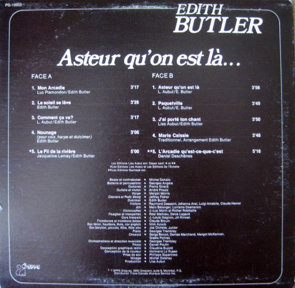 Edith Butler / Asteur Qu'On Est Là.... - LP USED