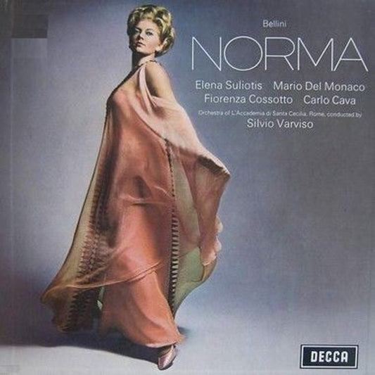 Bellini, Elena Suliotis, Mario Del Monaco, Fiorenza Cossotto, Carlo Cava, Orchestra Of L'Accademia Di Santa Cecilia, Rome Conducted By Silvio Varviso ‎/ Norma - LP (used)