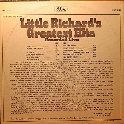 Little Richard / Little Richard's Greatest Hits Recorded Live - LP USED