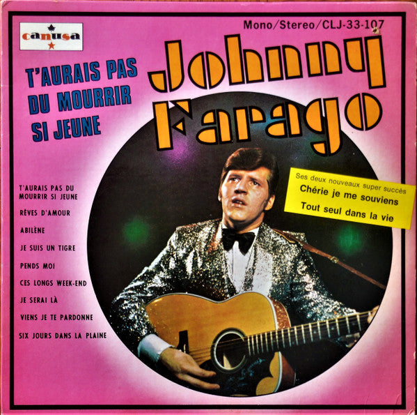 Johnny Farago / T'Aurais Pas Dû Mourrir Si Jeune LP Used