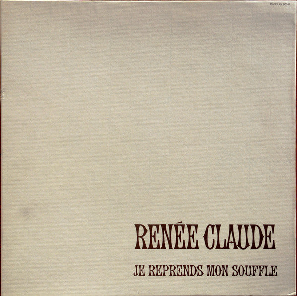 Renée Claude / Je Reprends Mon Souffle - LP Used