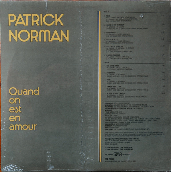 Patrick Norman / Quand On Est En Amour - LP