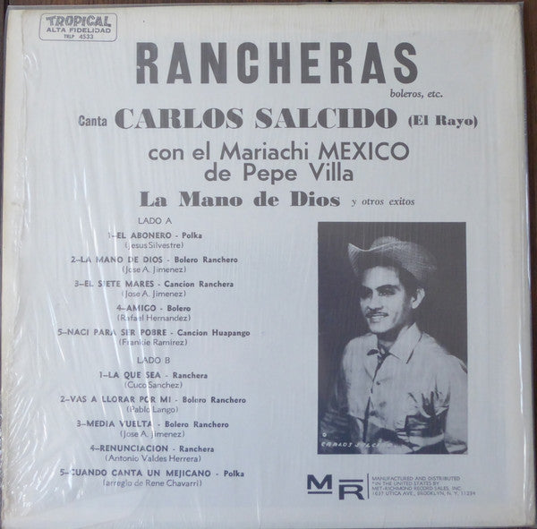 Carlos Salcido Con El Mariachi Mexico De Pepe Villa / Rancheras Boleros Etc. - LP (Occasion)