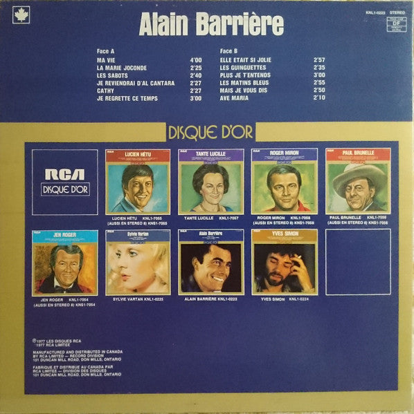Alain Barrière / Disque D'Or - LP USED