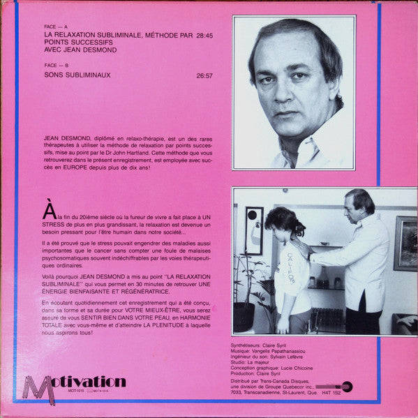 Jean Desmond / La Relaxation Subliminale - LP USED