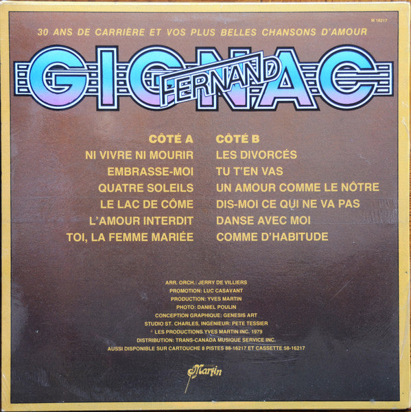 Fernand Gignac / 30 Ans De Carrière Et Vos Plus Belles Chansons D’amour - LP Used