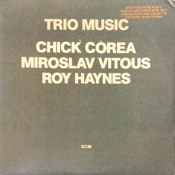 Chick Corea, Miroslav Vitous, Roy Haynes / Trio Music - LP (Occasion)