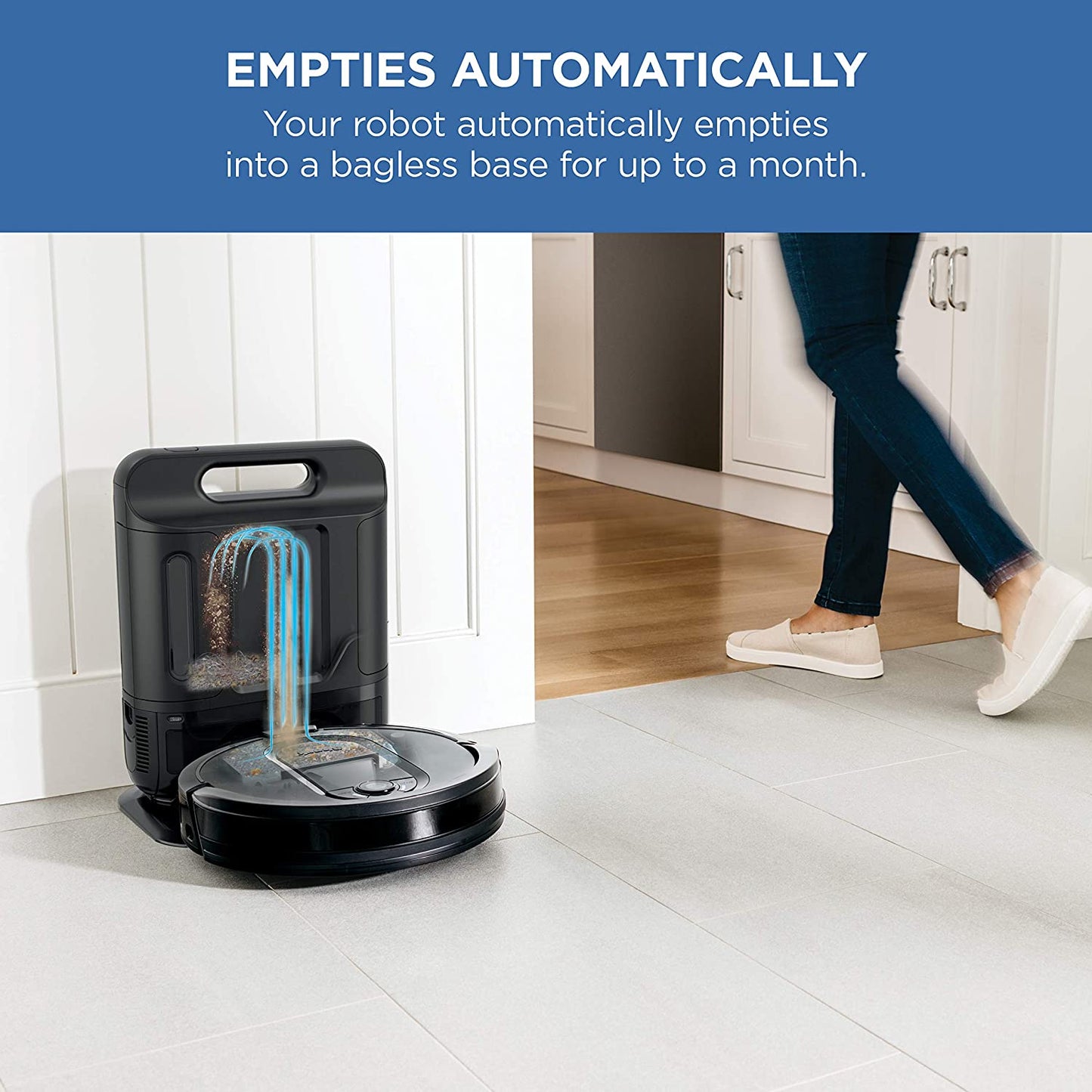 SHARK Robot Vacuum with Self Empty Canister - Factory serviced with Home Essentials warranty - RV1001A