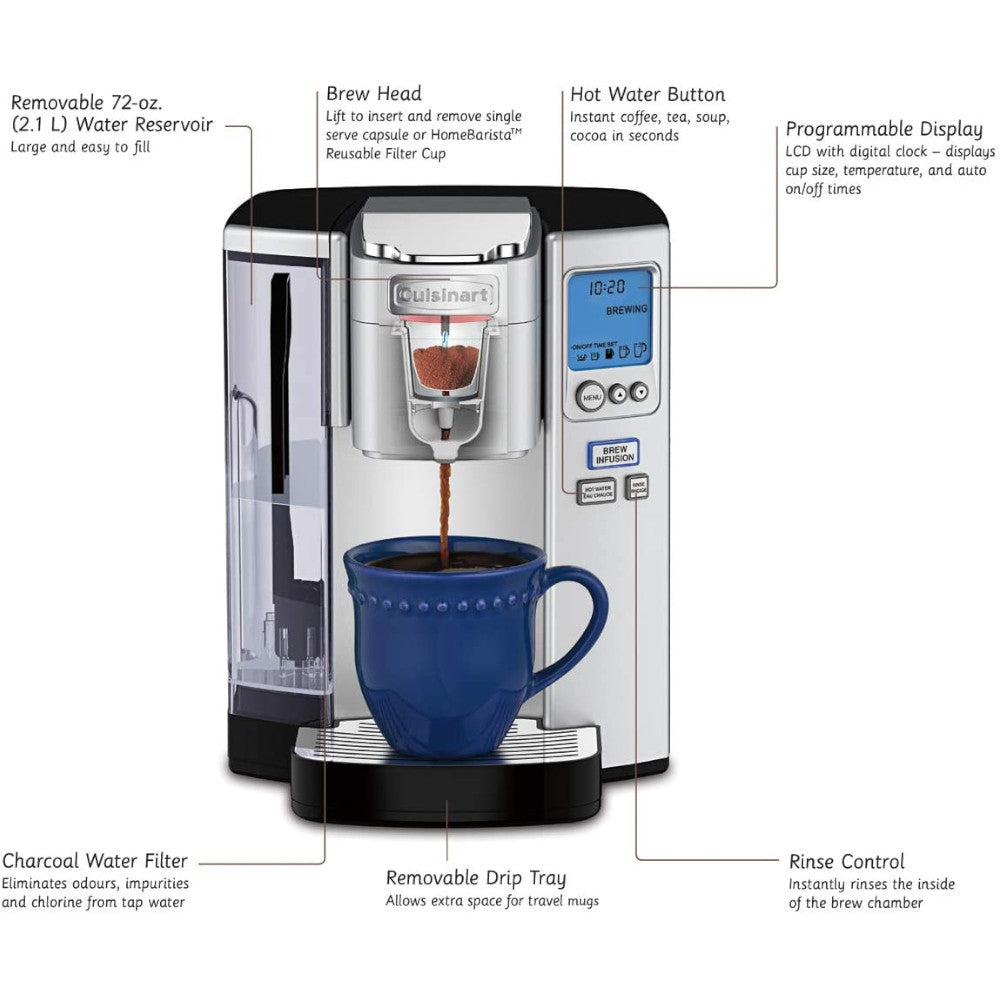 CUISINART - Premium Single Serve Coffeemaker - Refurbished with Cuisinart warranty - SS-10C