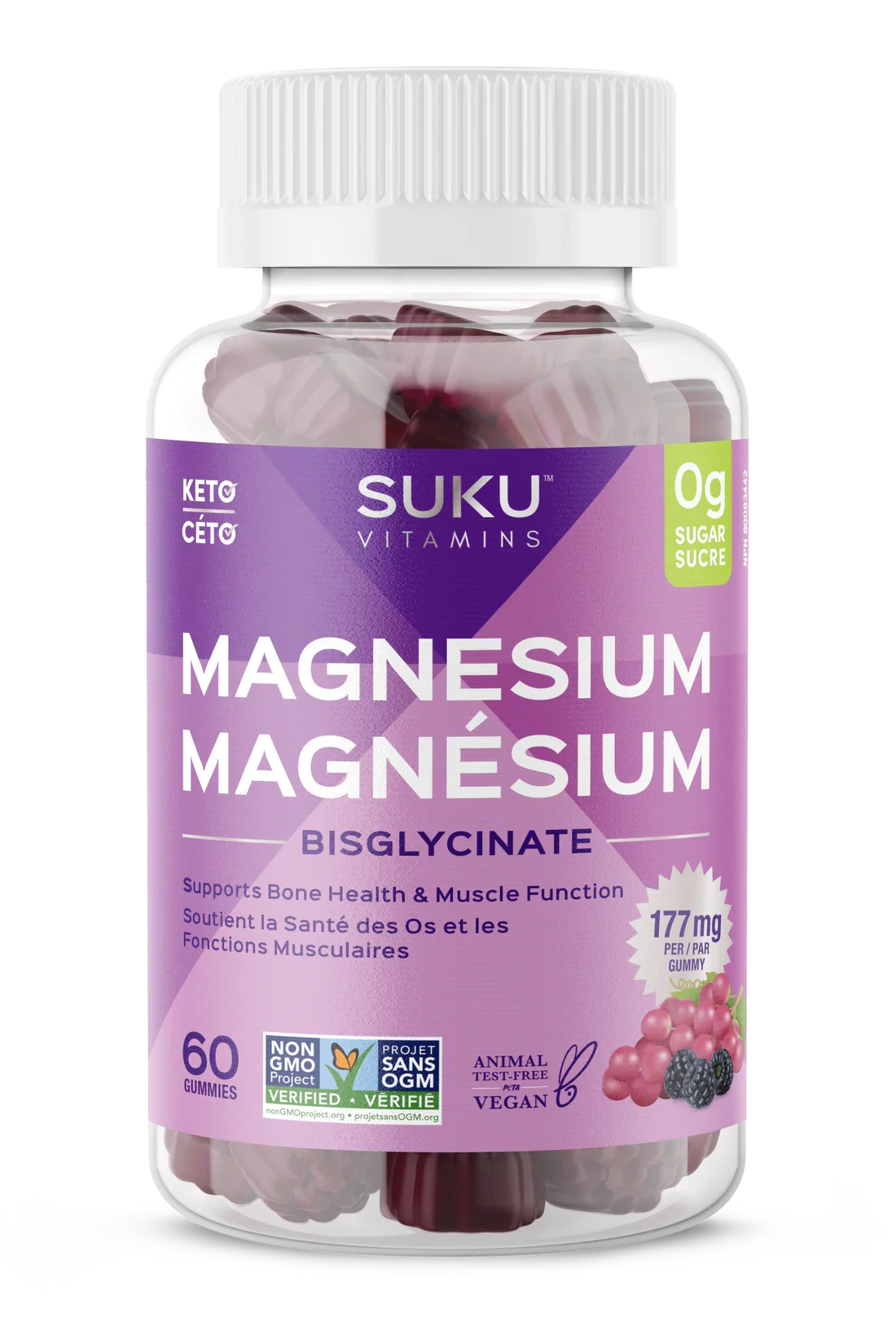 Magnésium Bisglycinate 177mg - Gummies Suku