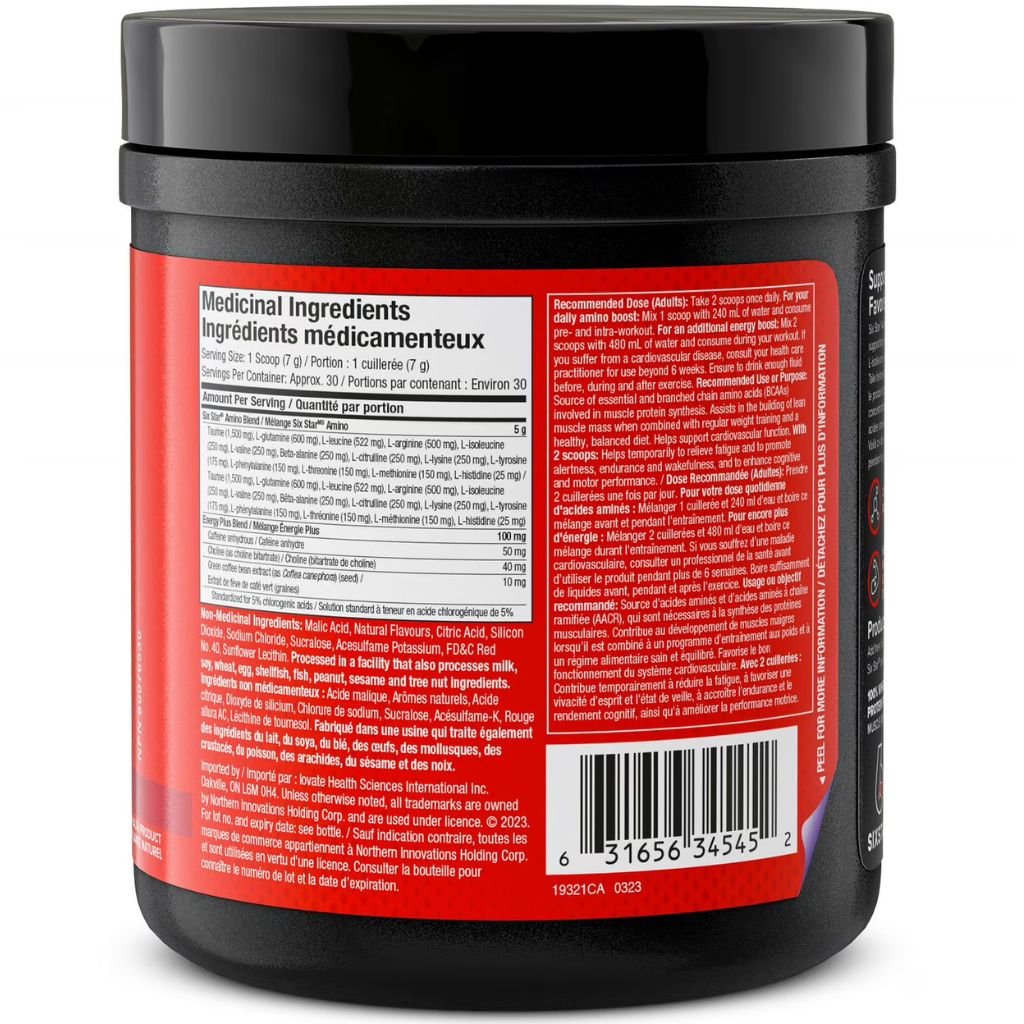 Six Star AMINOS + ENERGY, 30 Servings