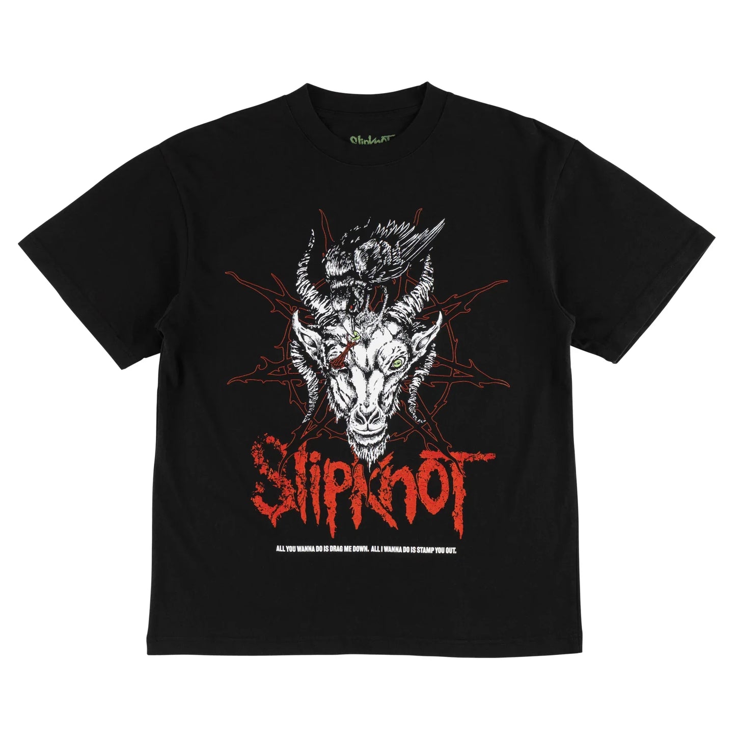 Welcome x Slipknot 'Spit It Out' Boxy Garment Dyed Tee - Black
